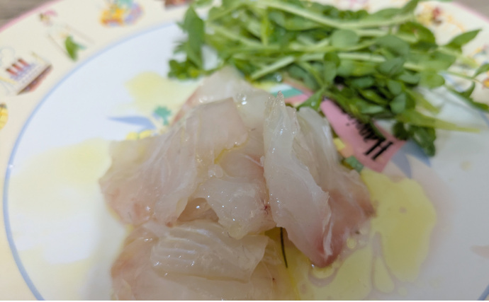 フランボワーズビネガーを使ったカルパッチョ